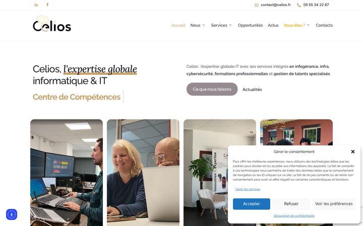 Skjámynd af celios.fr