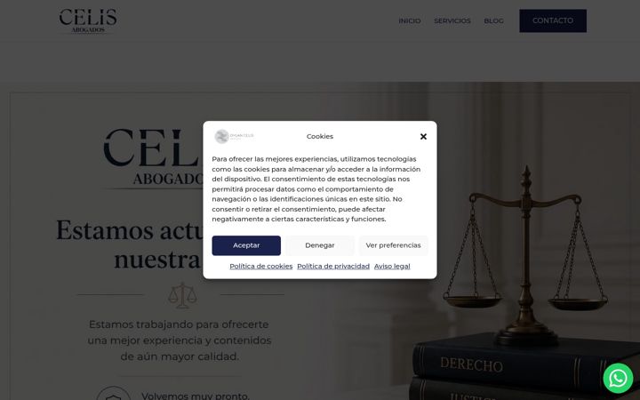 Екранна снимка на celisabogados.es