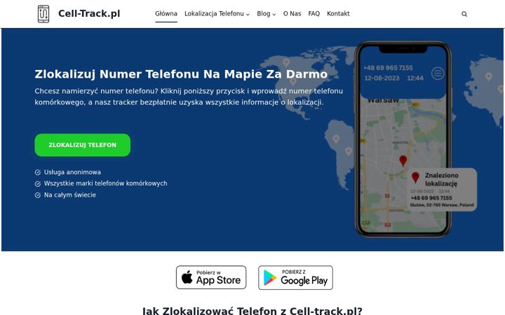 Ekrano kopija cell-track.pl