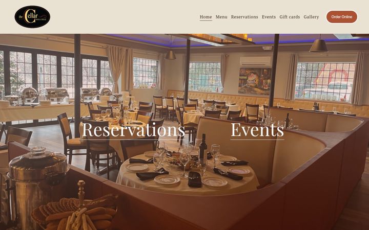 Screenshot of cellarbargrille.com