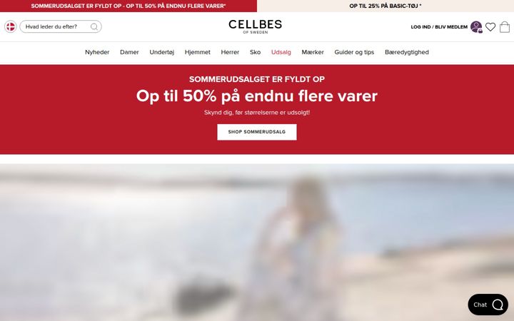 Kuvakaappaus sivustosta cellbes.dk