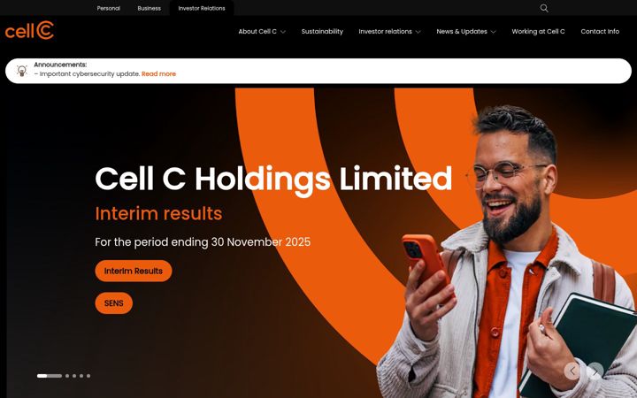 Screenshot of cellc.com