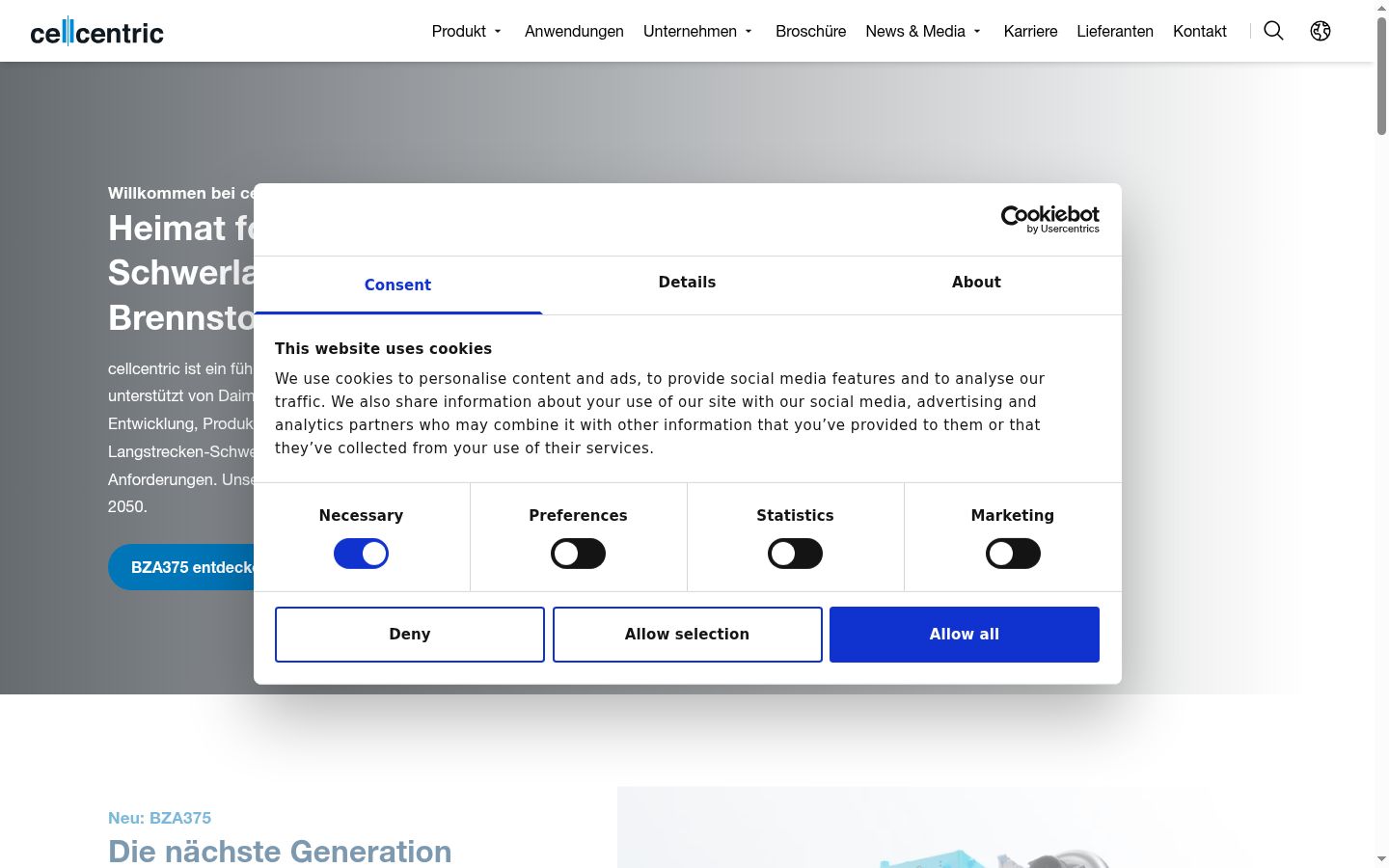 Screenshot tal-banner tal-kunsens muri qabel kwalunkwe interazzjoni