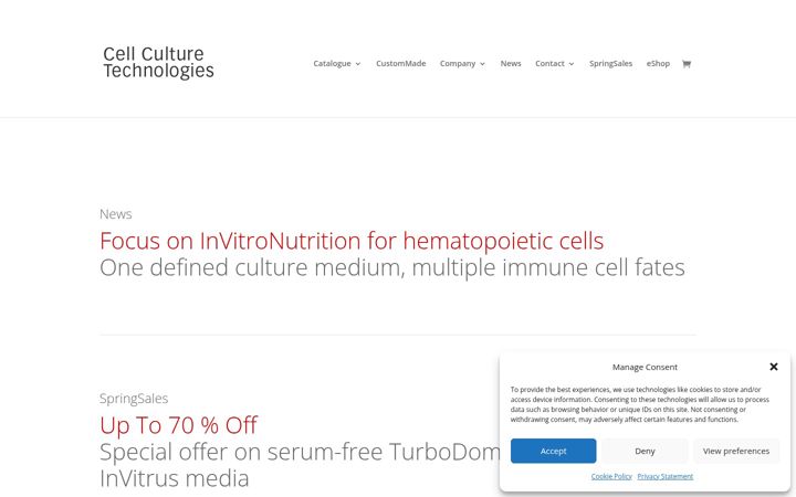 Screenshot of cellculture.com