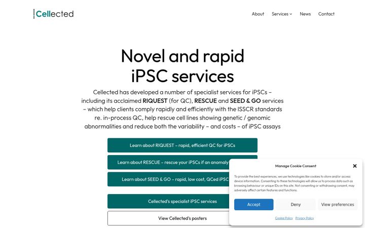 Screenshot of cellected.com