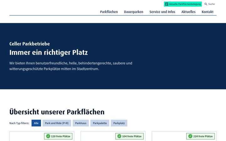 Screenshot of celler-parkbetriebe.de