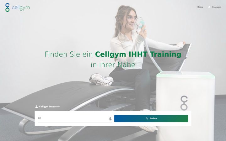 Screenshot of cellgym-finder.com
