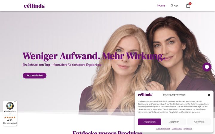 Screenshot of cellinda.de