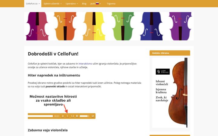 Snímek obrazovky cellofun.co