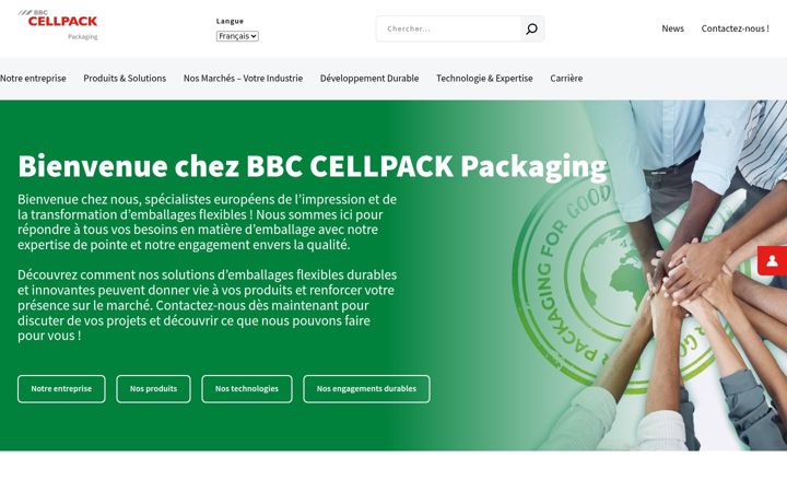 Screenshot of cellpack-packaging.com