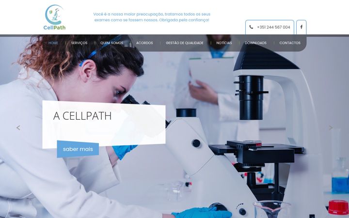 Captura de ecrã de cellpath.pt