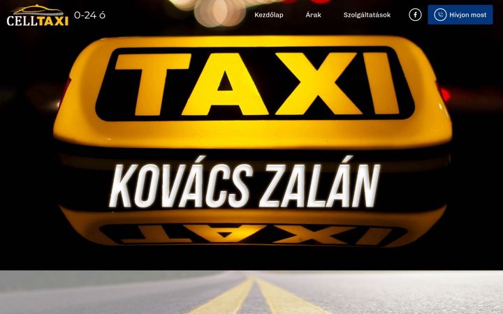 Capture d'écran de celltaxi.hu