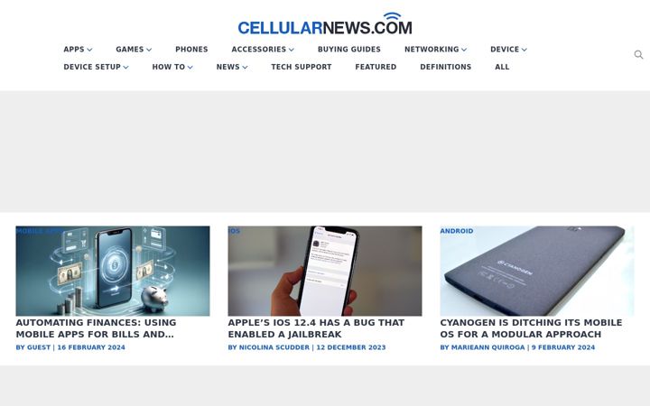 Екранна снимка на cellularnews.com