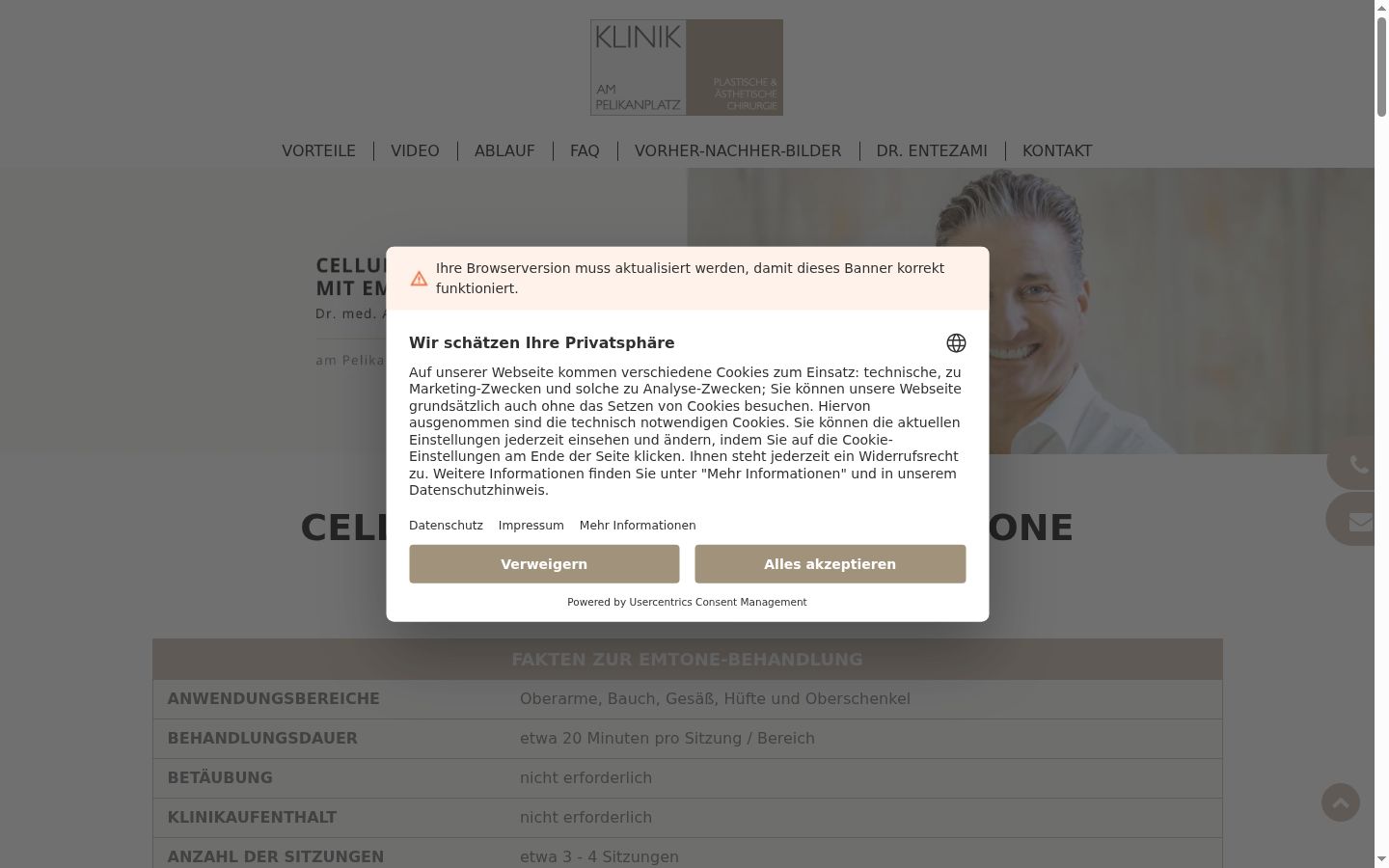 Screenshot tal-banner tal-kunsens muri qabel kwalunkwe interazzjoni