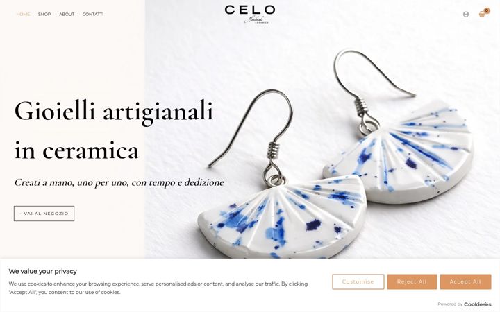 Screenshot of celoceramics.com