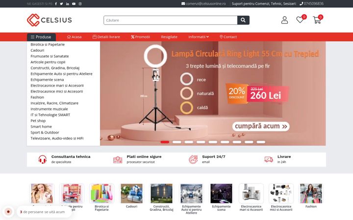 Captura de ecrã de celsiusonline.ro