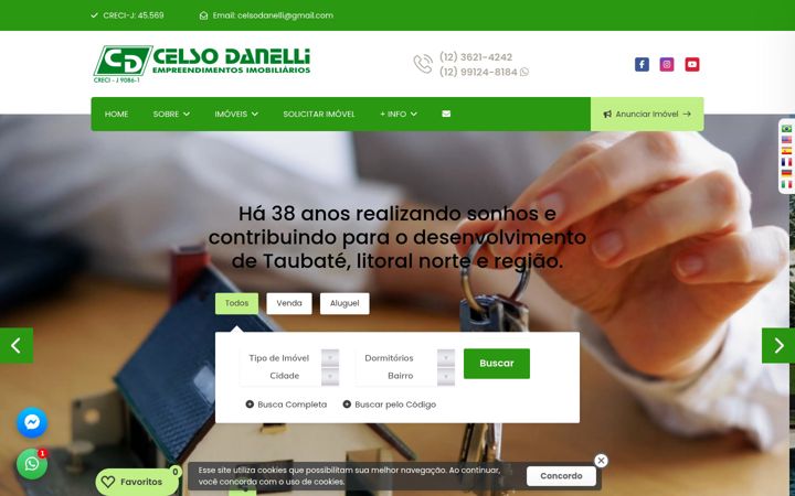 Screenshot ta' celsodanelliimoveis.com.br