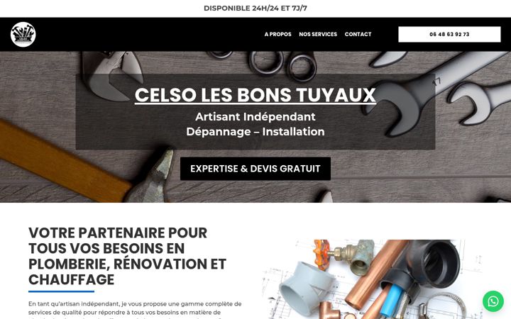 Screenshot ta' celsolesbonstuyaux.fr