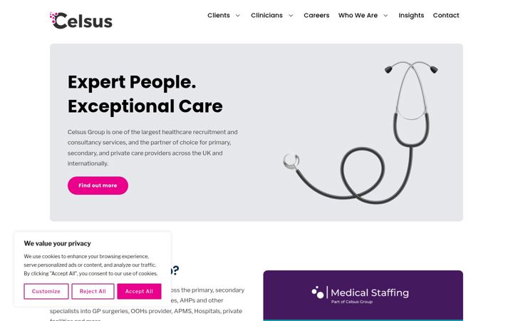 Screenshot von celsusgroup.co.uk