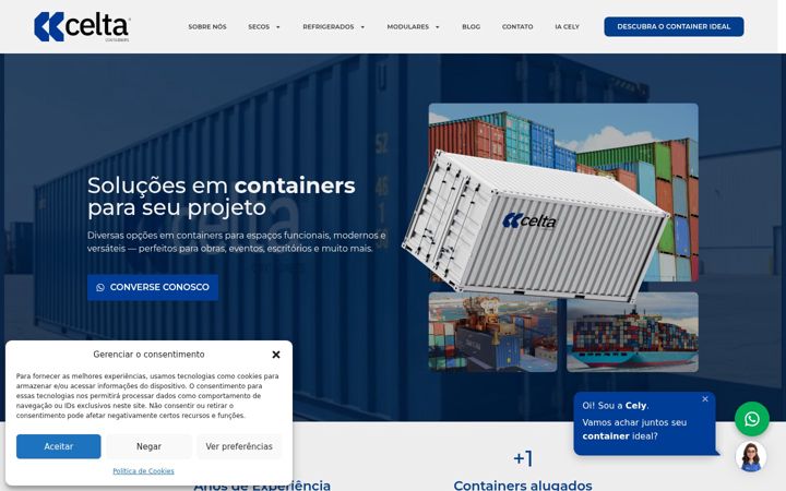 Screenshot ta' celtacontainers.com.br