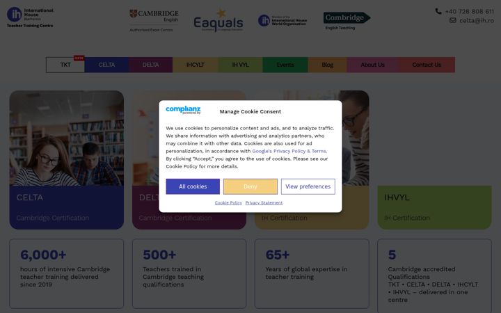 Captura de ecrã de celtaromania.ro
