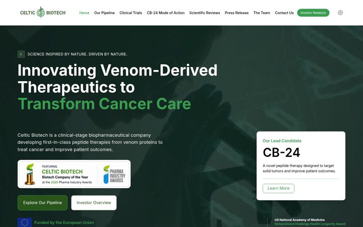 Screenshot of celticbiotech.com