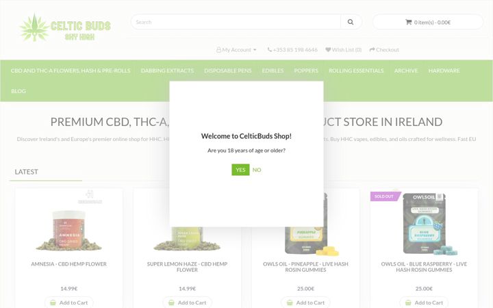 Screenshot of celticbuds.com