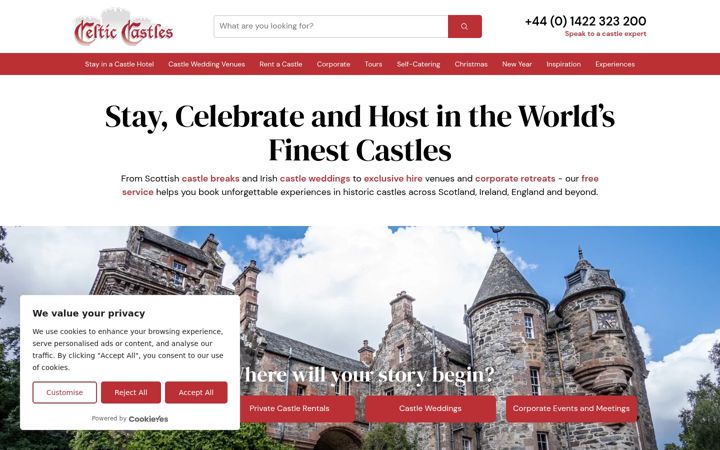 Screenshot of celticcastles.com