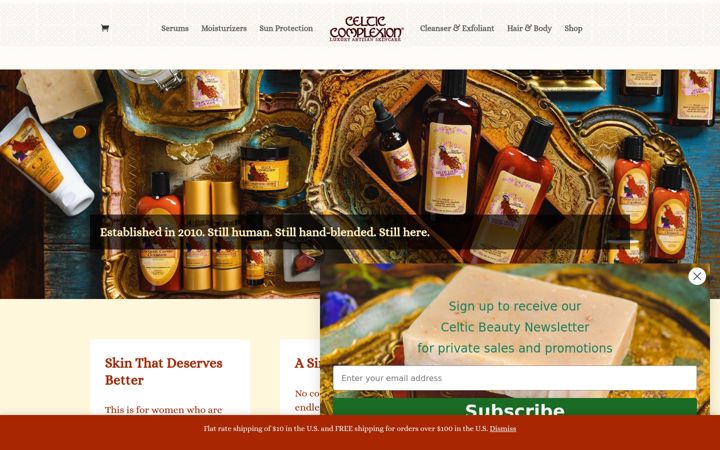 Screenshot of celticcomplexion.com