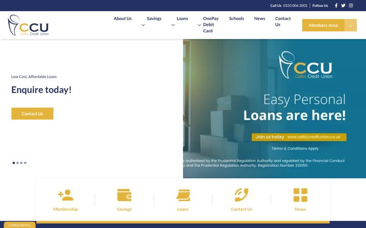 Screenshot von celticcreditunion.co.uk