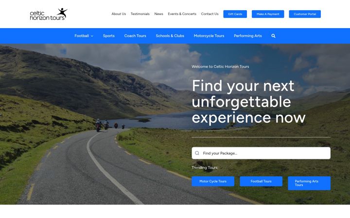 Screenshot of celtichorizontours.com