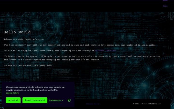 Screenshot of celticintuition.com