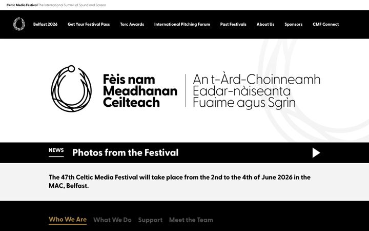 Screenshot von celticmediafestival.co.uk