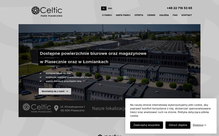 Ekrano kopija celticparkpiaseczno.pl