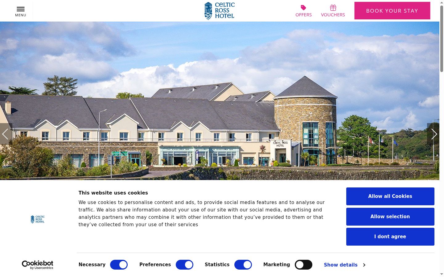 Screenshot of the consent banner shown before any interaction