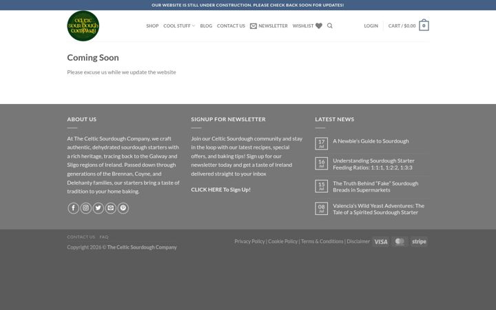 Screenshot of celticsourdough.com