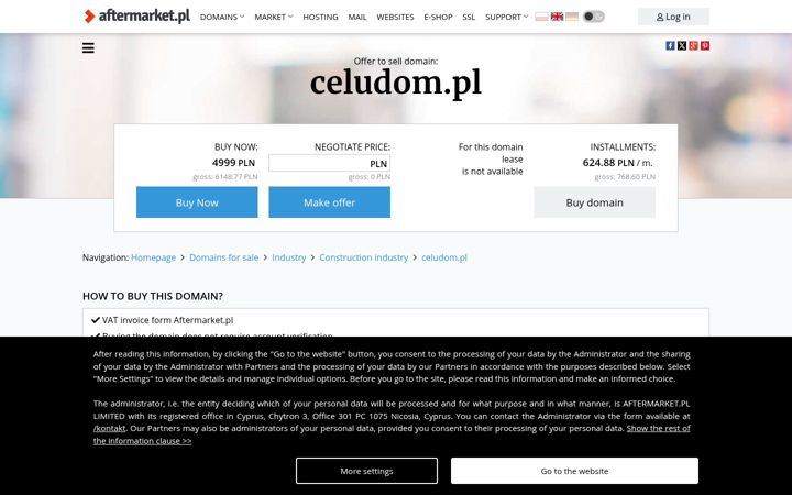 Snímek obrazovky celudom.pl