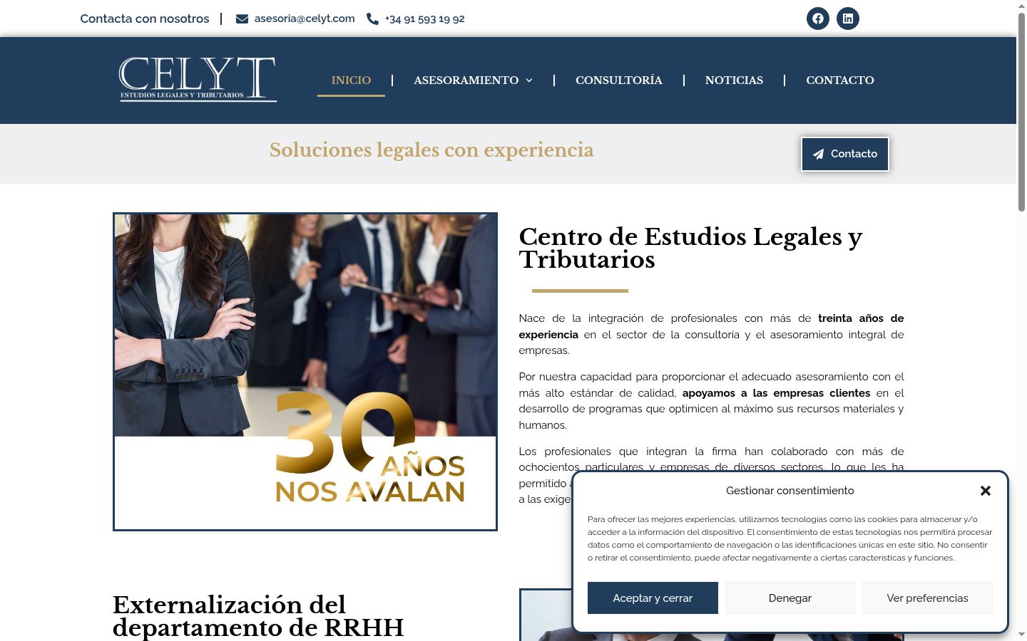 Screenshot of the consent banner shown before any interaction