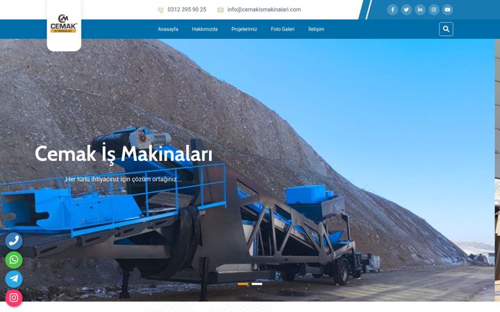 Screenshot of cemakismakinalari.com
