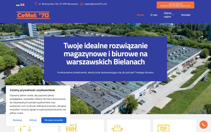 Ekrano kopija cemat70.com.pl
