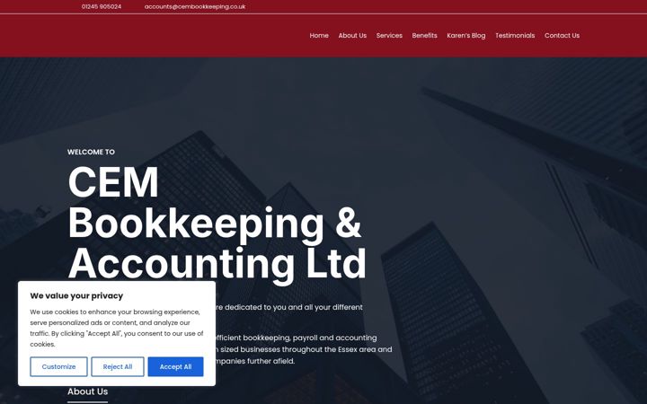 Screenshot of cembookkeeping.co.uk