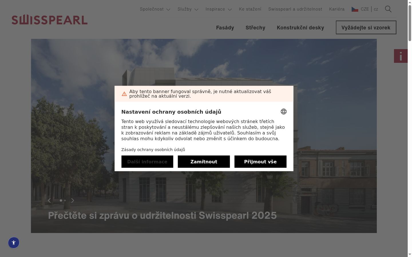 Screenshot of the consent banner shown before any interaction
