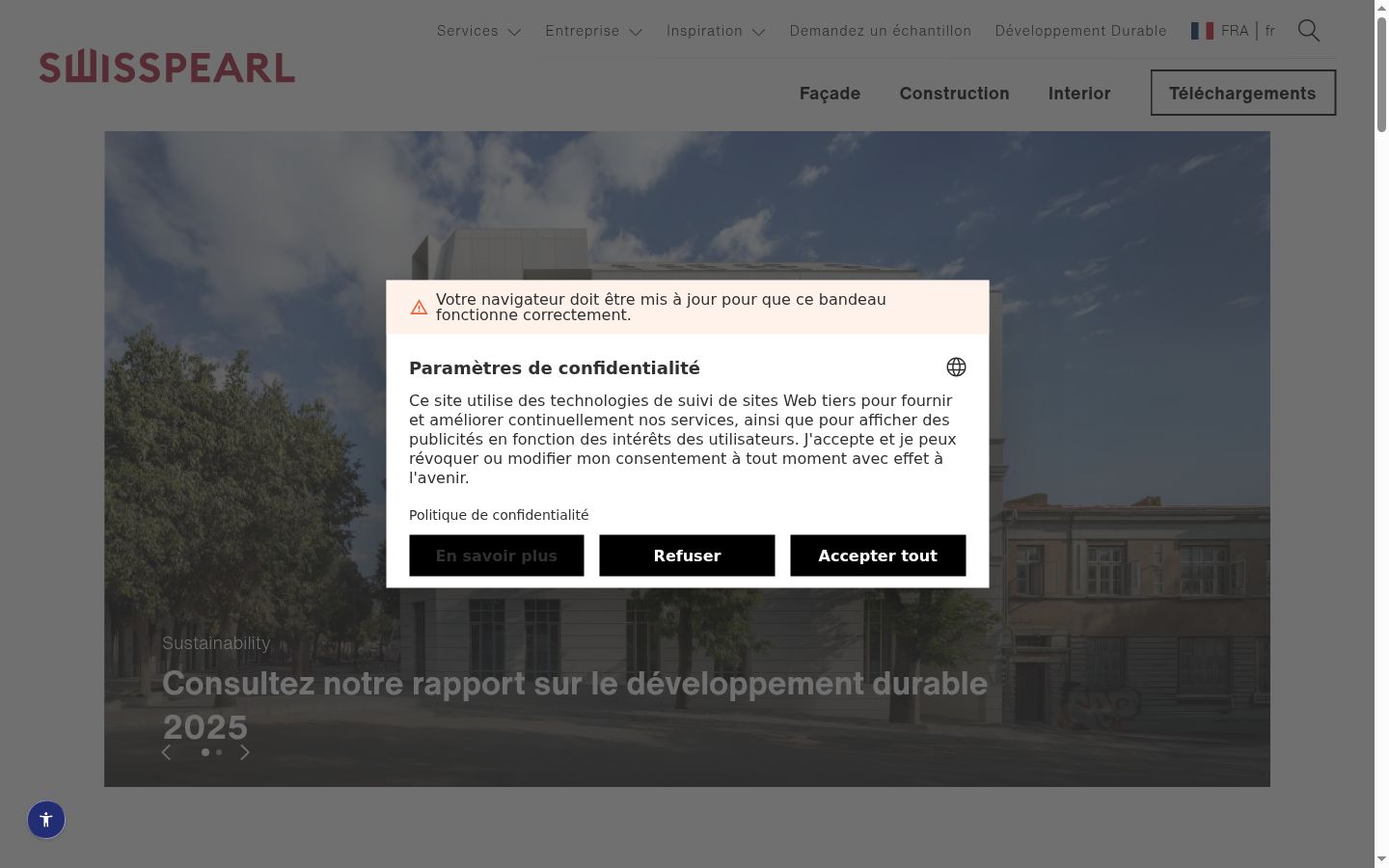 Screenshot tal-banner tal-kunsens muri qabel kwalunkwe interazzjoni