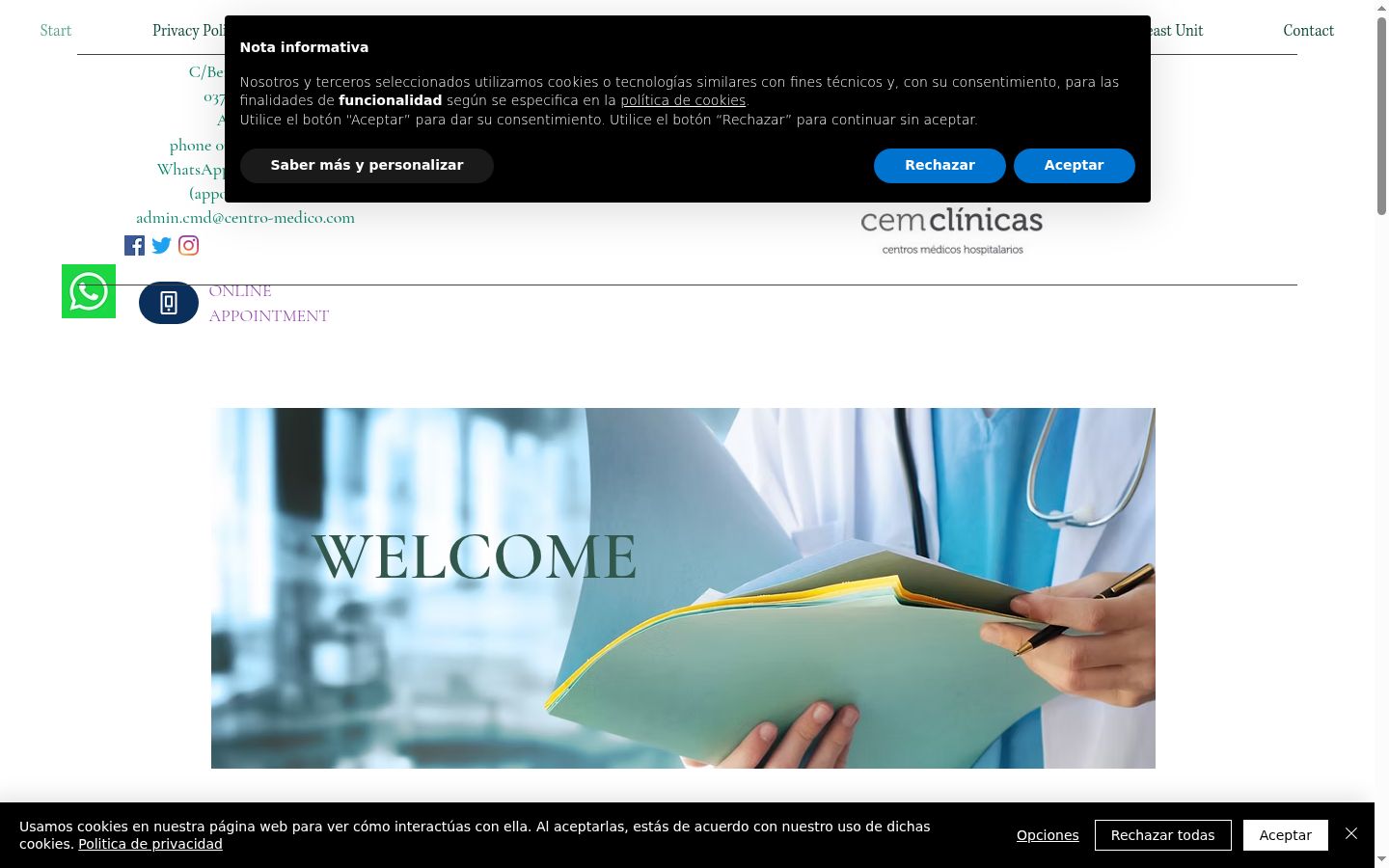 Screenshot of the consent banner shown before any interaction
