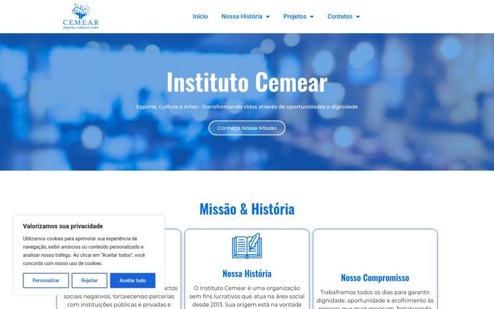 Captură de ecran a cemearbrasil.com.br