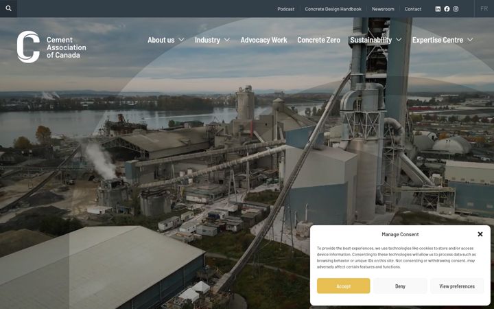 Ekraanipilt saidist cement.ca