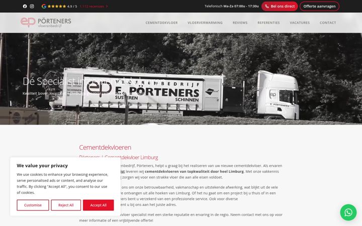 Snímek obrazovky cementdekvloer.nl