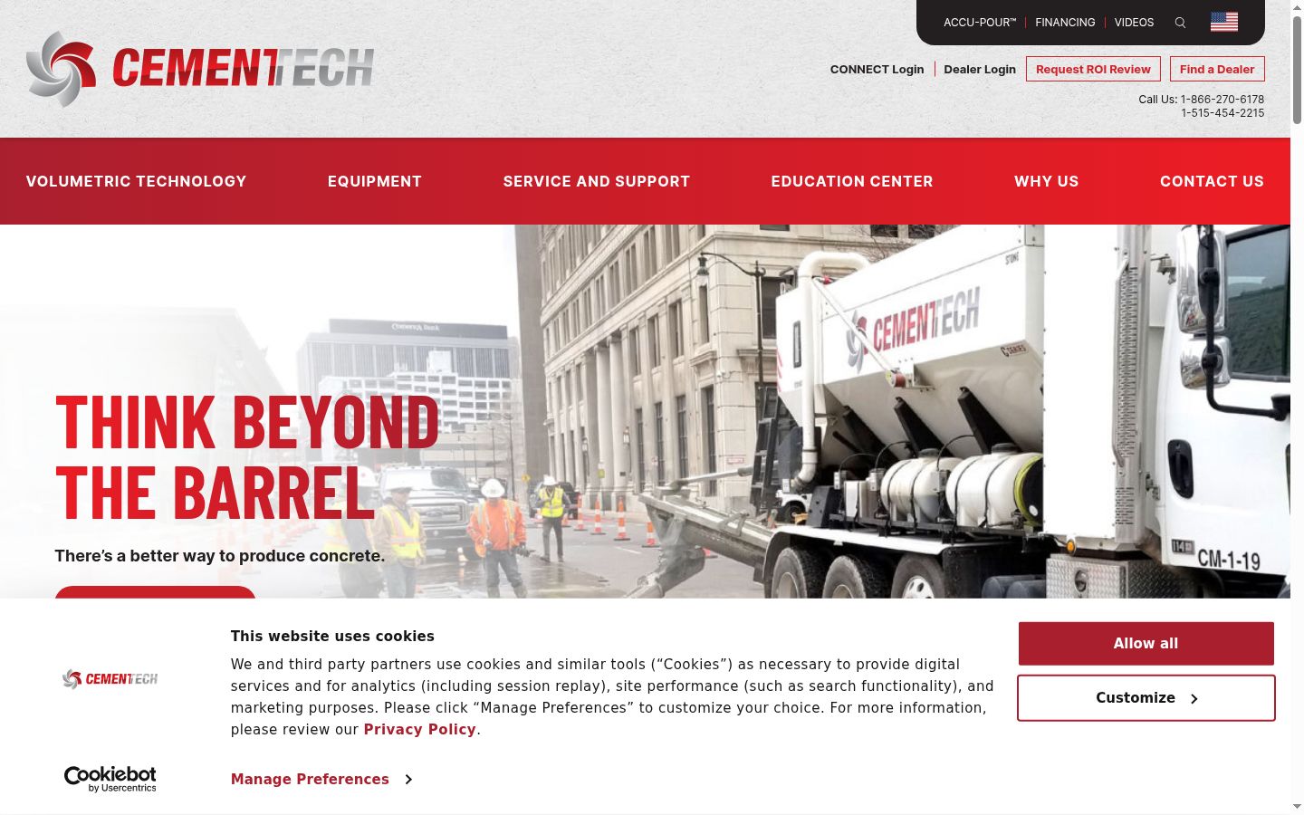 Screenshot of the consent banner shown before any interaction