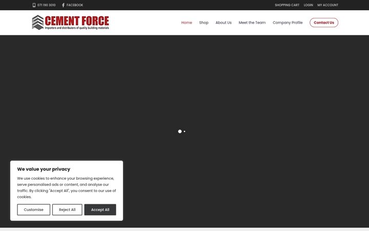 Zrzut ekranu cementforce.co.za