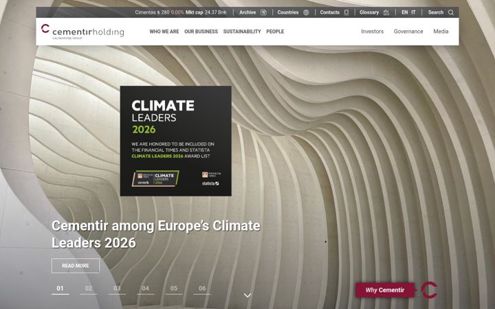 Screenshot of cementirholding.com